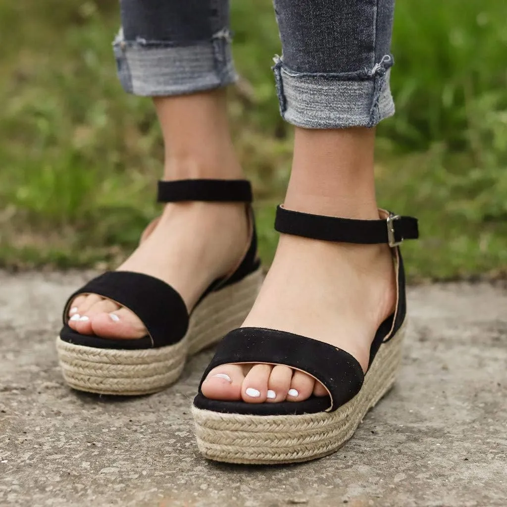 Gibobby Sandals for Women Wide Width,Women's Platform Sandals Casual Summer Flatform Ankle Buckle Strap Open Toe Sandals