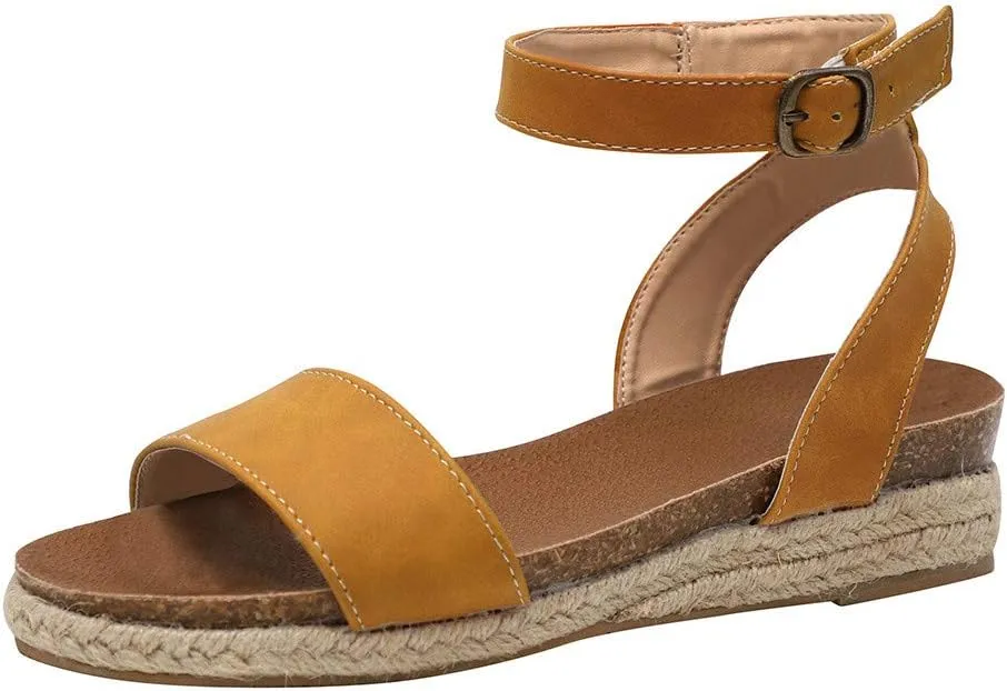Gibobby Womens Sandals Flat Sandals for Women Size 9 Ladies Summer Waterproof Platform Woven Thick-Bottom Shoe Roman Shoes
