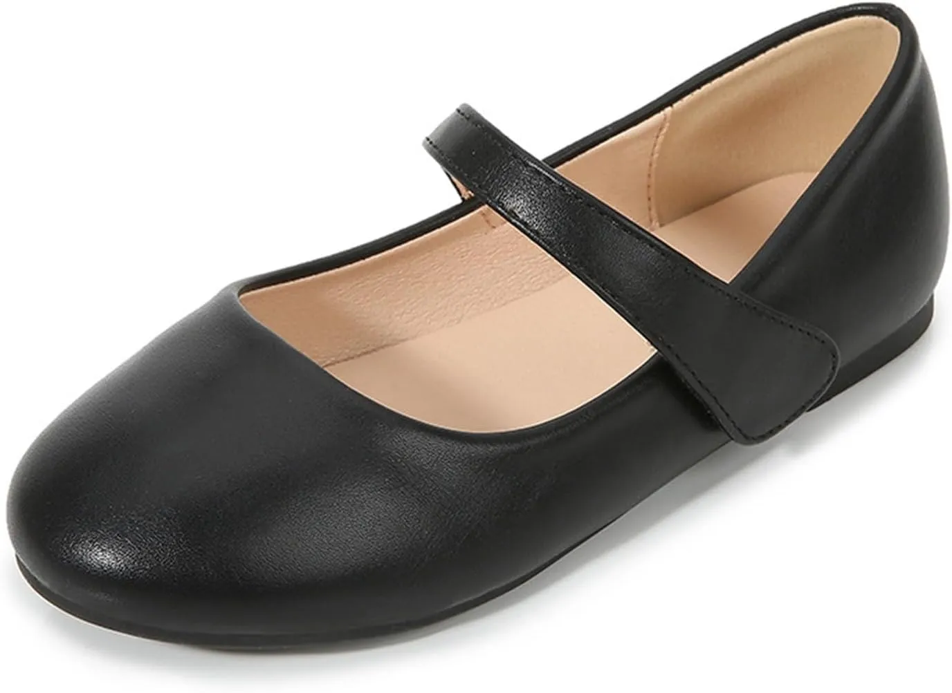 Girls Closed Toe Mary Jane Flat Big Kids School niform Dress Low Heel Princess Hook And Loop Dress Shoes