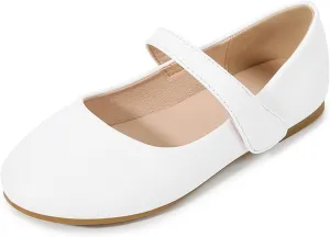 Girls Closed Toe Mary Jane Flat Big Kids School 𝐔niform Dress Low Heel Princess Hook And Loop Dress Shoes