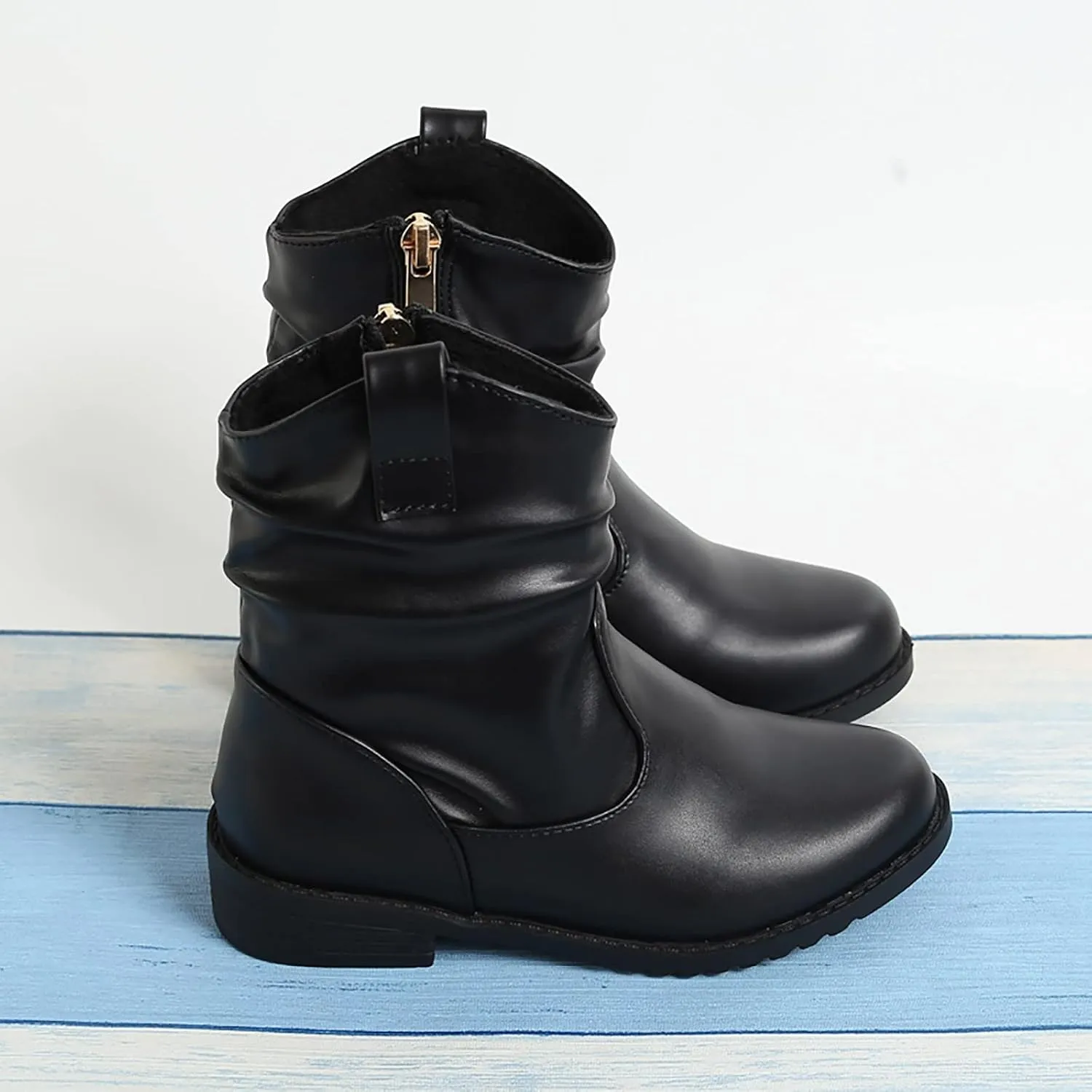 Girls Dress Booties Fashion Side Zipper Short Boots Fashion Short Shoes Dress Booties Little Big Kid