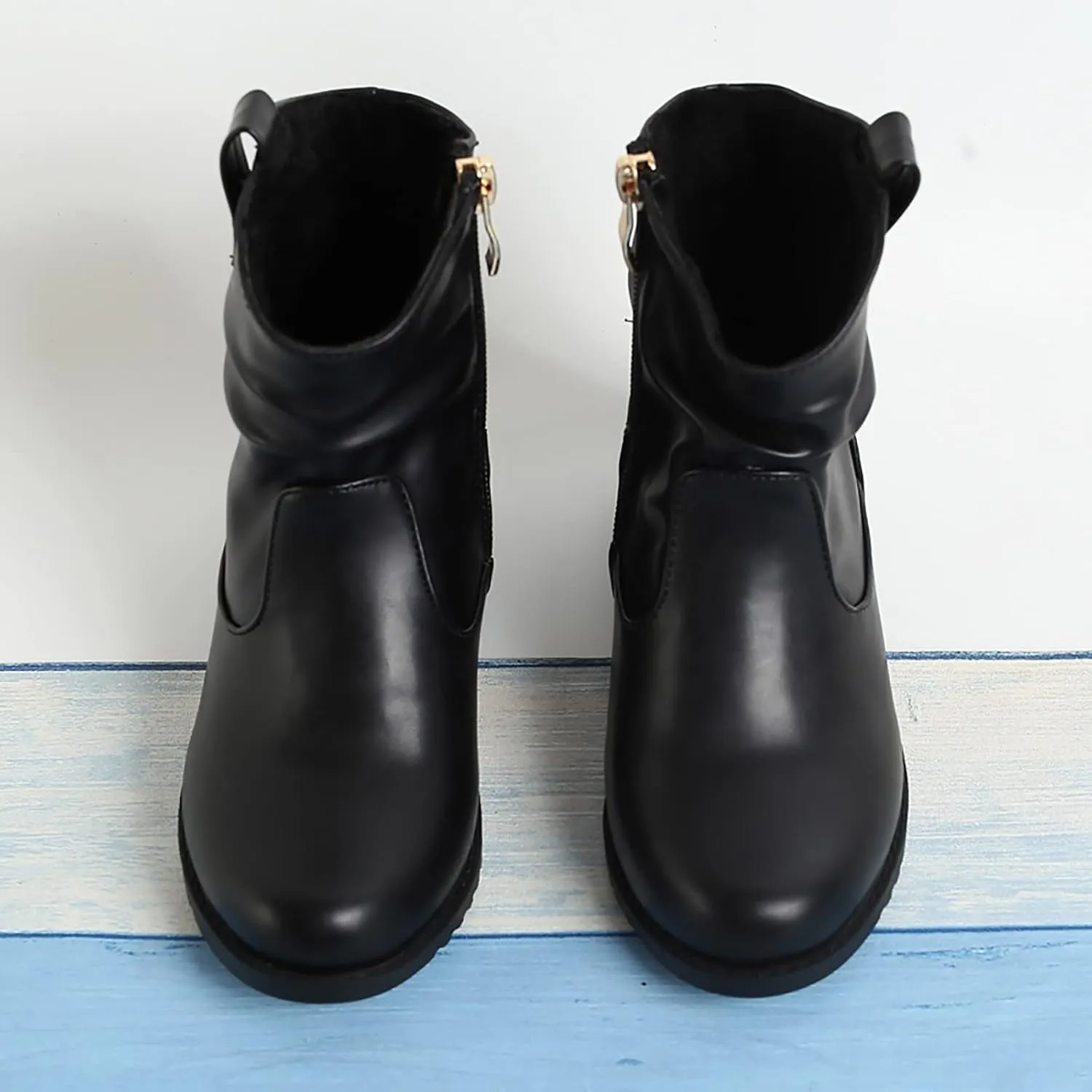 Girls Dress Booties Fashion Side Zipper Short Boots Fashion Short Shoes Dress Booties Little Big Kid