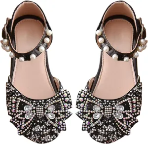 Girls Infant Wedding Adorable Sandal Toddler parkle Ballet Flat Big Kids Glitter Mary Jane Ankle Strap Shoes