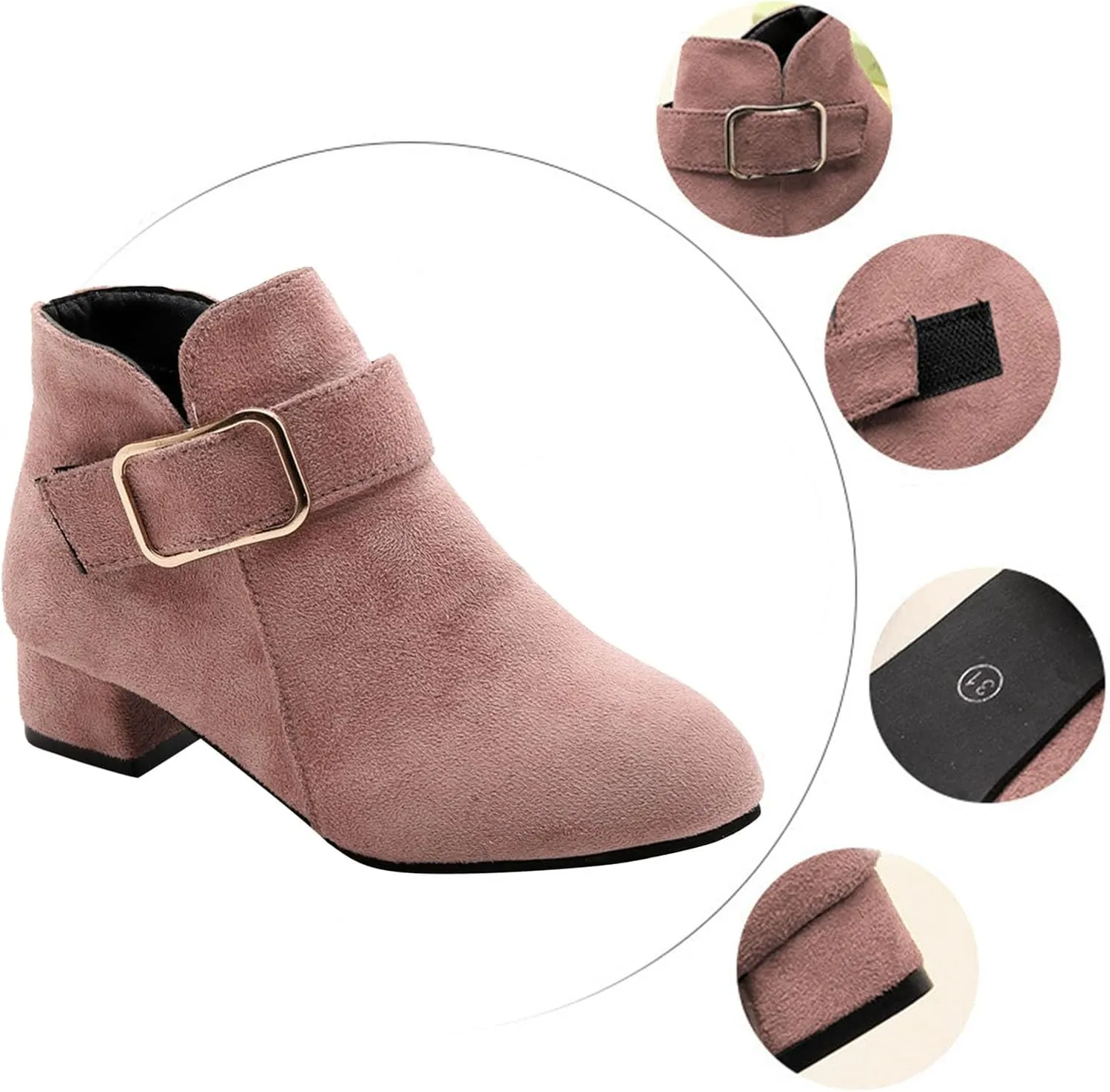 Girls Short Boots Ankle Boots Side Zipper Boots Lace up Waterproof Combat Shoes Comfortable Snow Boots