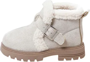 Girls Winter Boots Ankle Booties Kids Winter Booties Fashion Fur Lined Lightweight Warm Snow Booties for Everyday