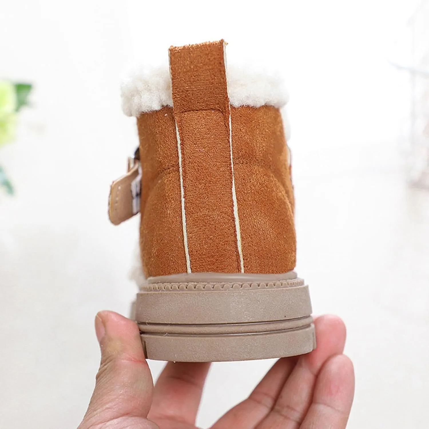 Girls Winter Boots Ankle Booties Kids Winter Booties Fashion Fur Lined Lightweight Warm Snow Booties for Everyday