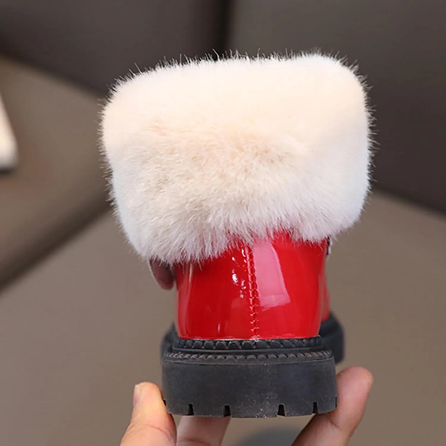 Girls Winter Boots Casual Ankle Shoes Fashion for Kids Snow Booties Thick Bottom Non Slip Warm and Furry Booties