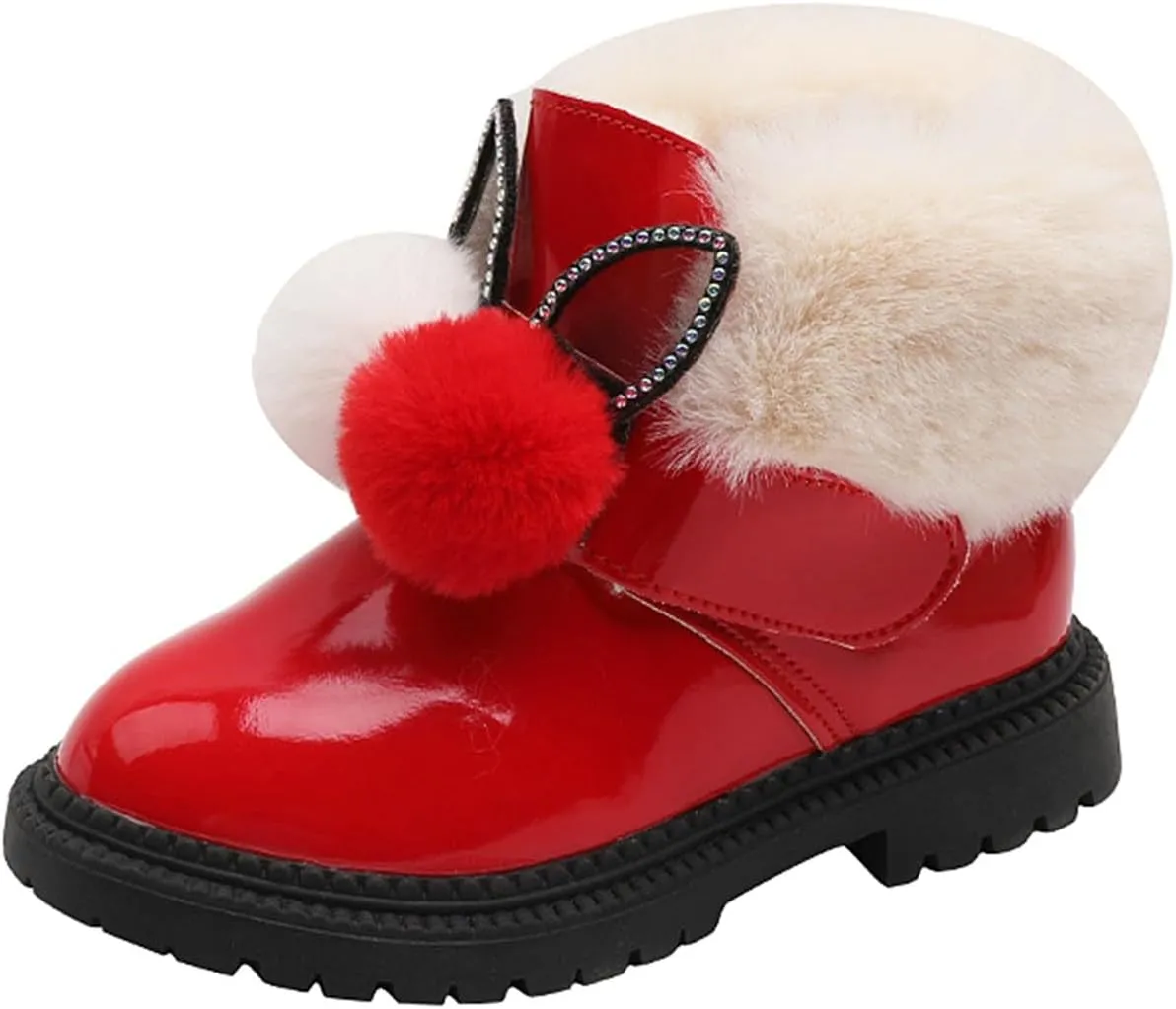 Girls Winter Boots Casual Ankle Shoes Fashion for Kids Snow Booties Thick Bottom Non Slip Warm and Furry Booties