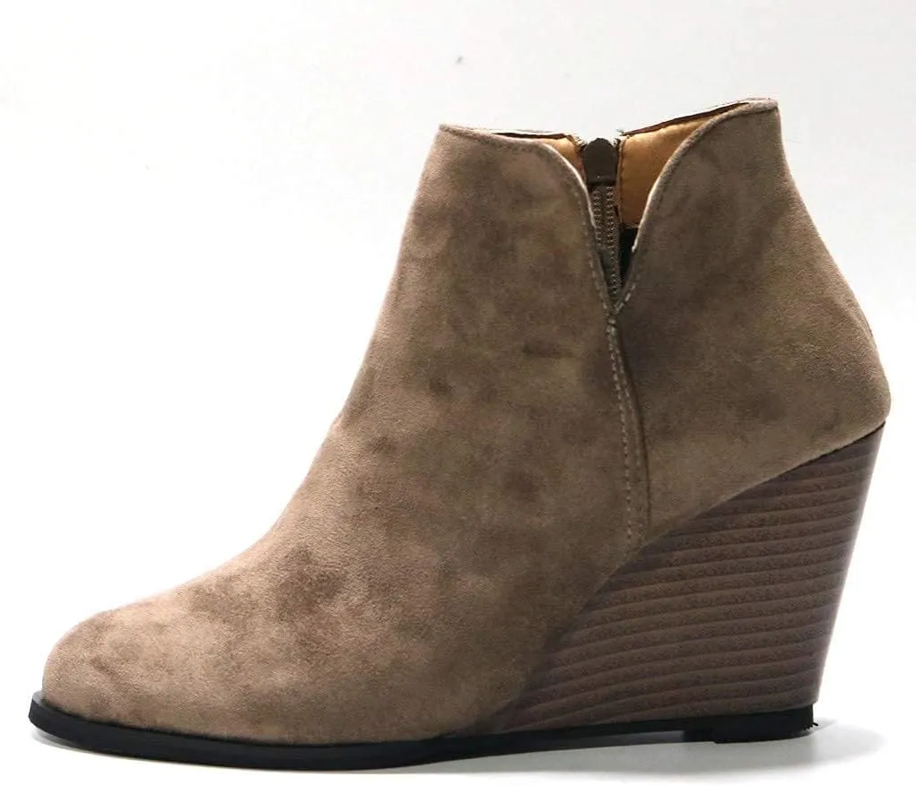 GUNIYIFS Women's Wedge Booties and Ankle Boots Comfortable Ankle Short Boots for Women Fashion Dressy Sexy Heels Shoes with Zipper