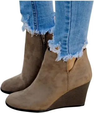 GUNIYIFS Women's Wedge Booties and Ankle Boots Comfortable Ankle Short Boots for Women Fashion Dressy Sexy Heels Shoes with Zipper