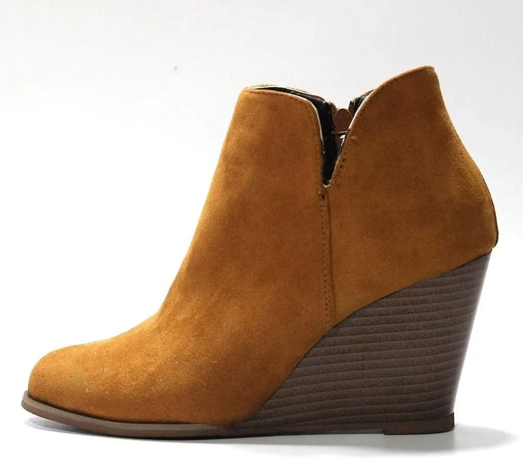 GUNIYIFS Women's Wedge Booties and Ankle Boots Comfortable Ankle Short Boots for Women Fashion Dressy Sexy Heels Shoes with Zipper