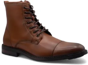 Jazam Men's Carson Distressed Cap Toe Tall Motorcycle Military Combat Dress Boots