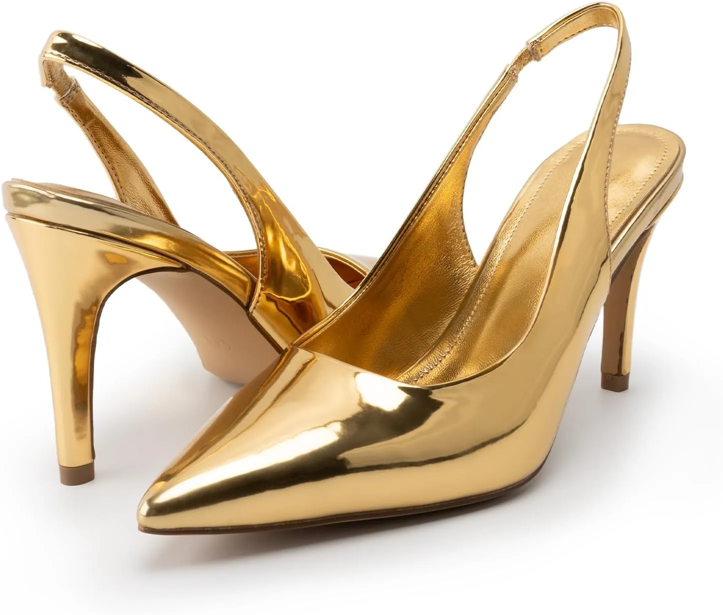 KaroNairy Stiletto Heels for Women Pointed Toe Slingback Heels Closed Toe mid Heel Wedding Dress Pumps Shoes with Buckles