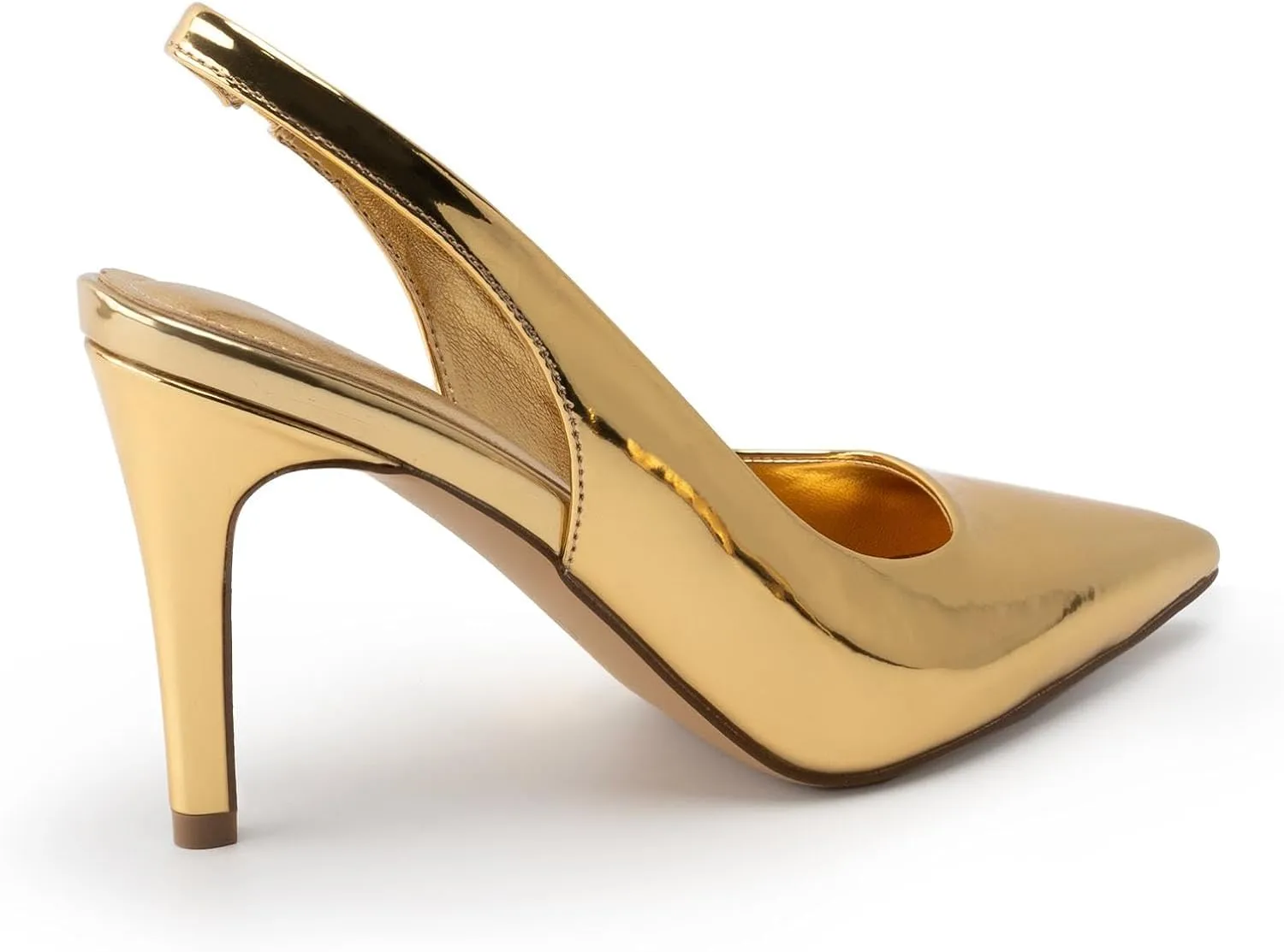 KaroNairy Stiletto Heels for Women Pointed Toe Slingback Heels Closed Toe mid Heel Wedding Dress Pumps Shoes with Buckles