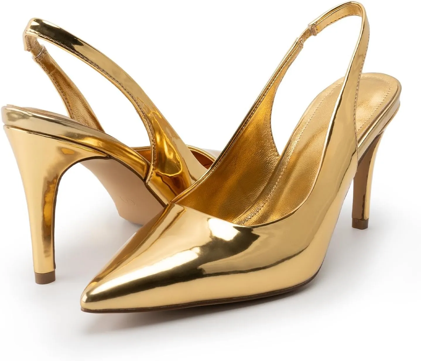 KaroNairy Stiletto Heels for Women Pointed Toe Slingback Heels Closed Toe mid Heel Wedding Dress Pumps Shoes with Buckles