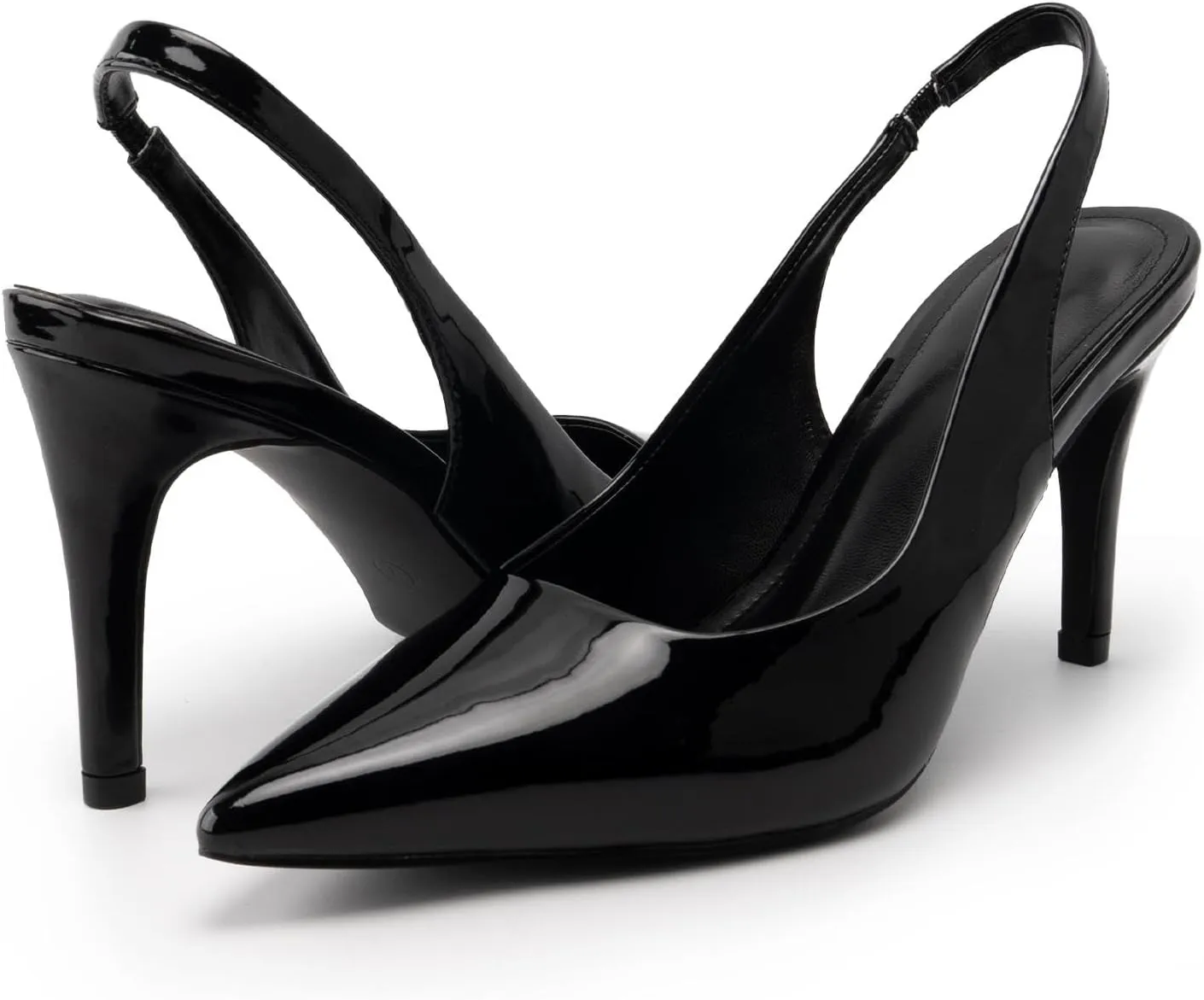 KaroNairy Stiletto Heels for Women Pointed Toe Slingback Heels Closed Toe mid Heel Wedding Dress Pumps Shoes with Buckles