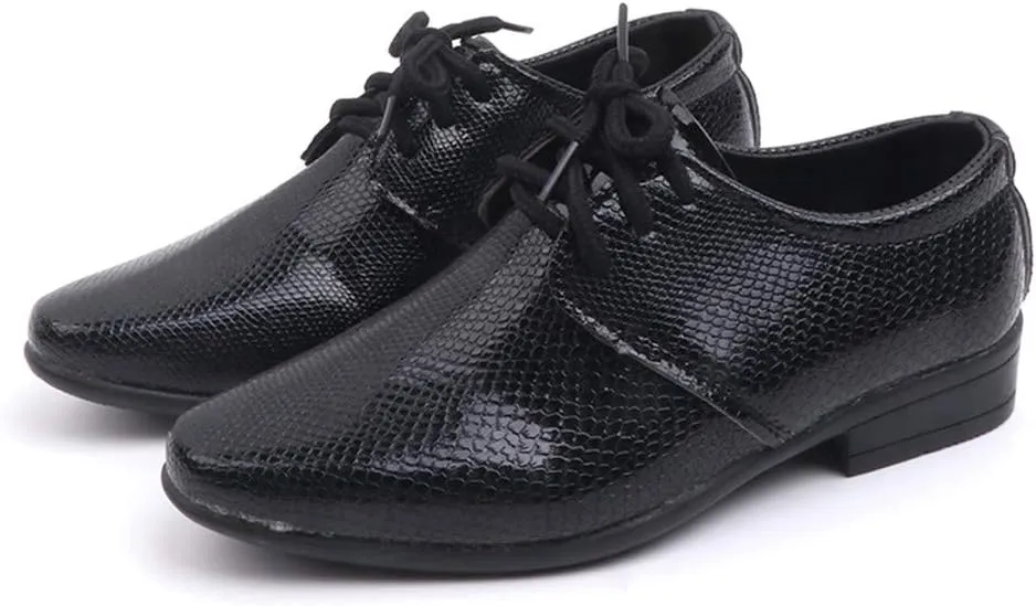 Kids Boys Latin Dance Shoes Lace-up Profession Ballroom Tango Performance Standard British Modern Dancing Shoes