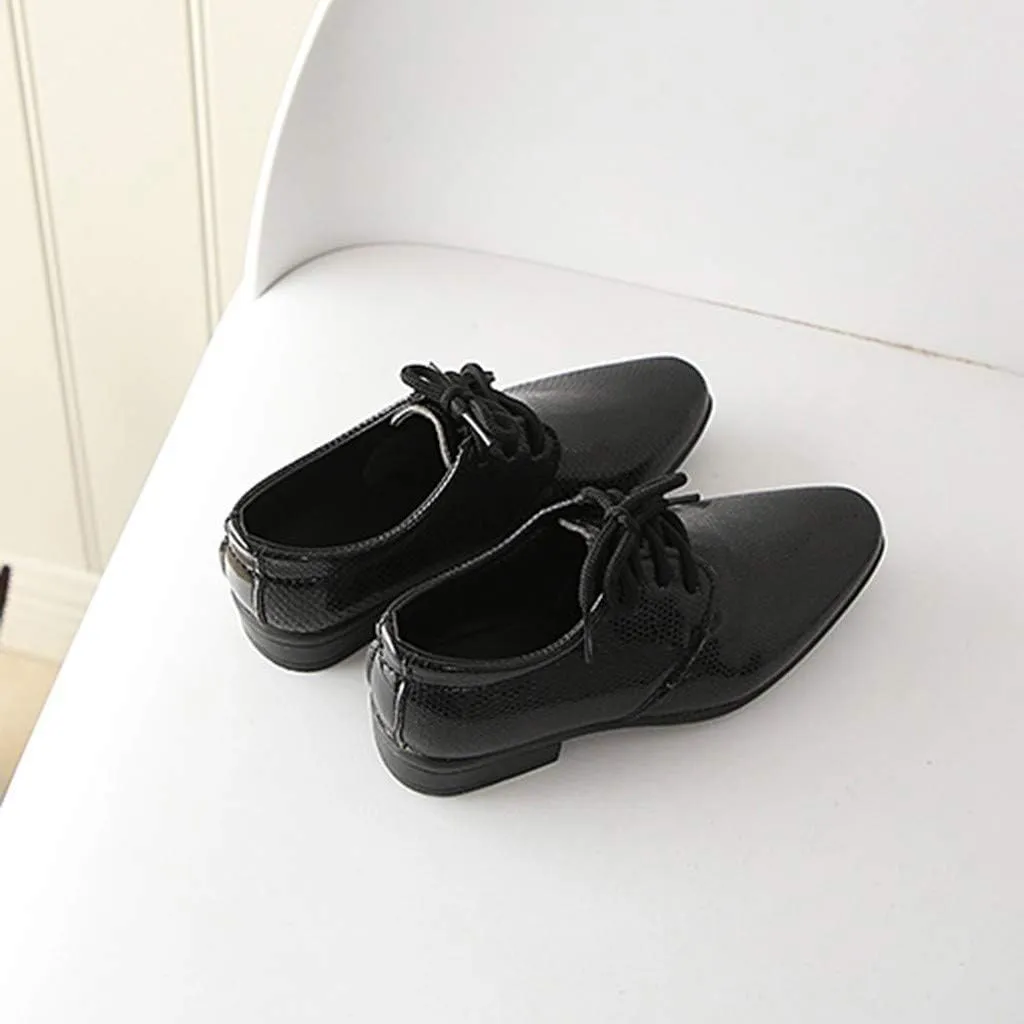 Kids Boys Latin Dance Shoes Lace-up Profession Ballroom Tango Performance Standard British Modern Dancing Shoes
