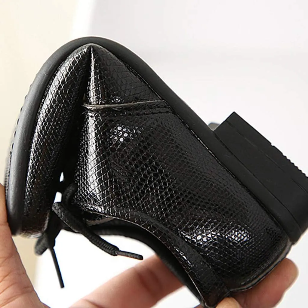 Kids Boys Latin Dance Shoes Lace-up Profession Ballroom Tango Performance Standard British Modern Dancing Shoes