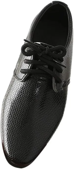 Kids Boys Latin Dance Shoes Lace-up Profession Ballroom Tango Performance Standard British Modern Dancing Shoes