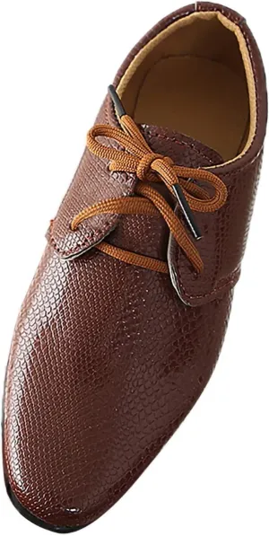 Kids Boys Latin Dance Shoes Lace-up Profession Ballroom Tango Performance Standard British Modern Dancing Shoes