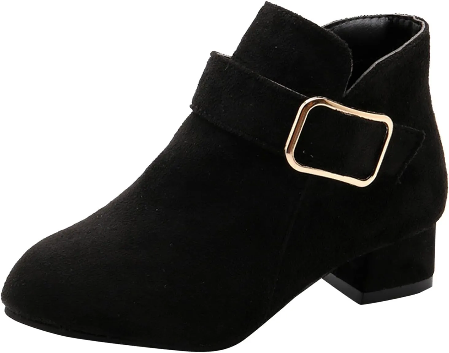 Kids Girls Ankle Boots Chunky Low Block Heel Short Dress Booties Pointed Toe Cut V Short Booties Winter Shoes