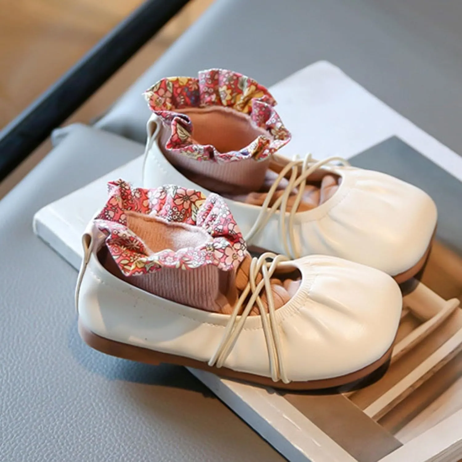 Kids Girls Shoes Spring/Autumn Solid Short Heel Alternate Tie Casual Shoes Party Birthday School baby girls' clothing