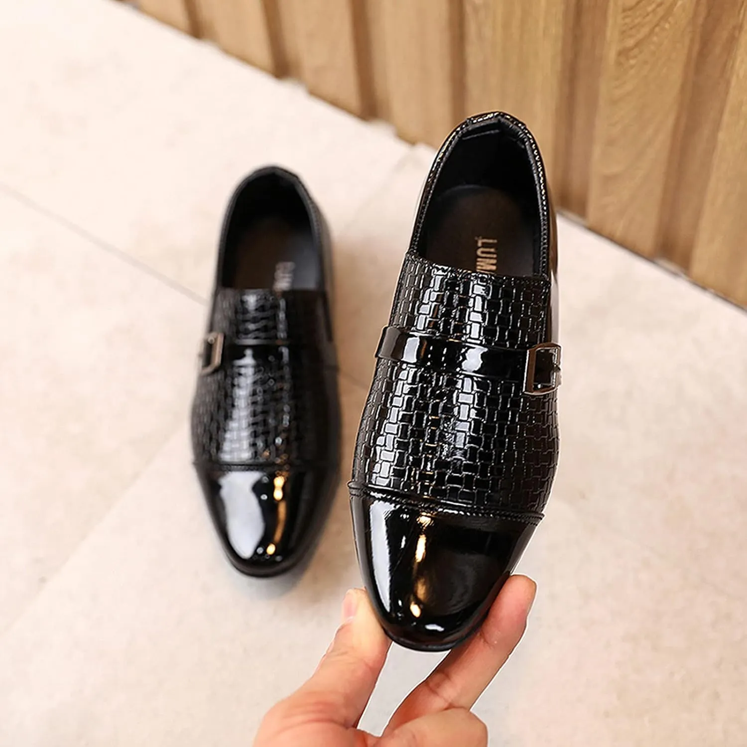 Kids Oxfords Shoes Boys Comfortable Dress Shoes Classic Shinny Uniform School Booties (Toddlers/Little Kids/Big Kids)