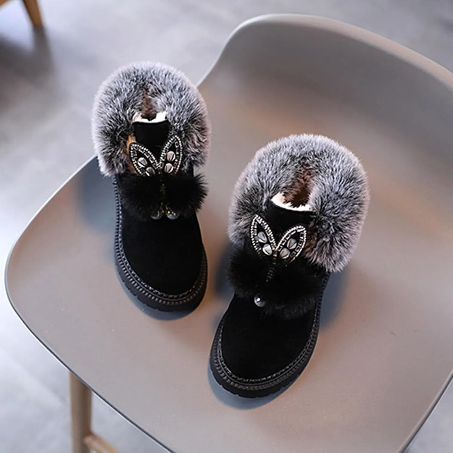 Kids Winter Boots Snow Boots for Girls Warm Winter Ankle Boots Cozy Fuzzy Non-Slip Comfortable Fashion Outdoor Boots