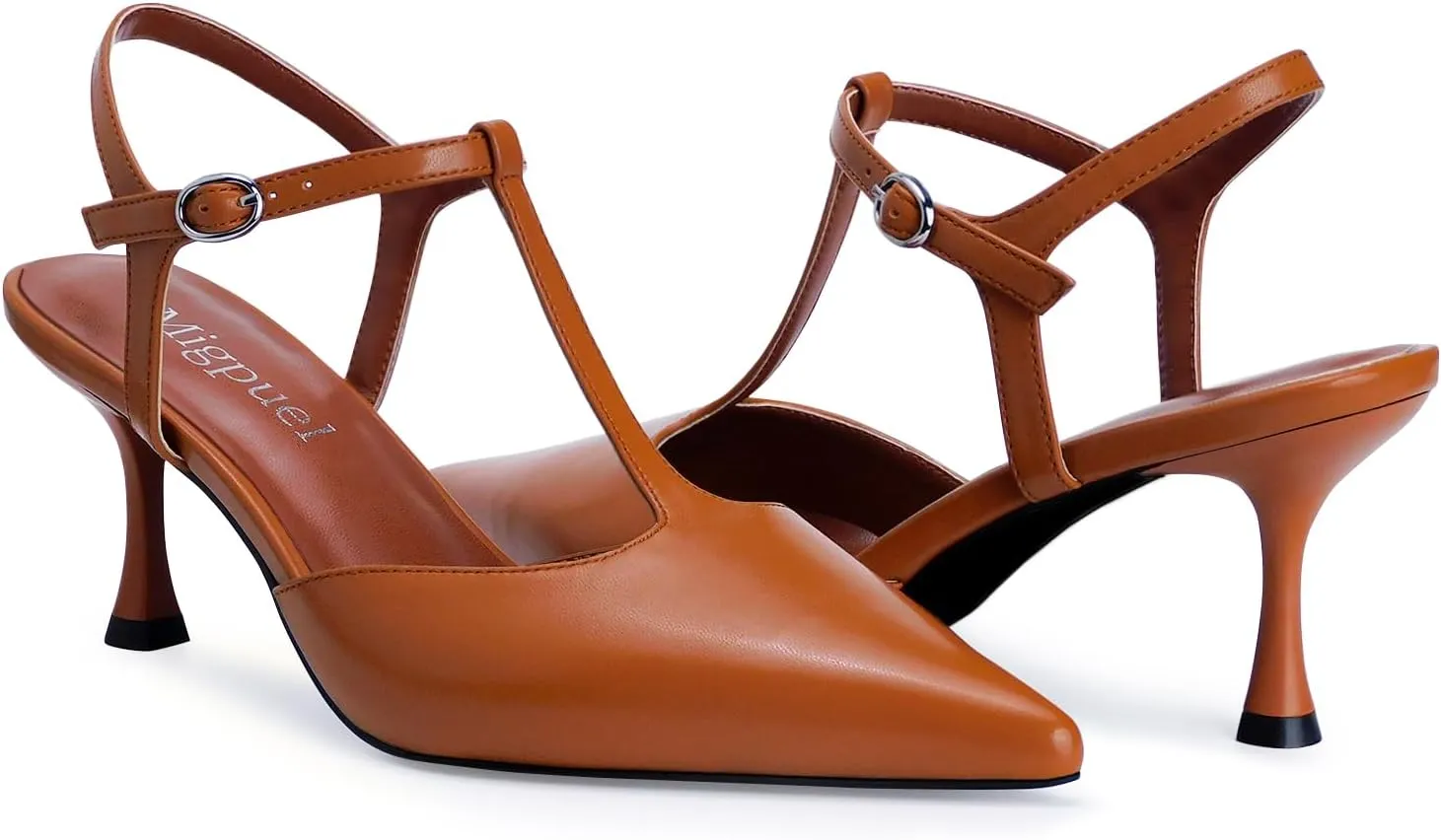Kitten Heels for Women Pointed Closed Toe Pumps Ankle Strap Wedding Prom Stiletto Sandals Dress Shoes