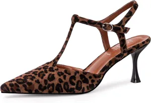 Kitten Heels for Women Pointed Closed Toe Pumps Ankle Strap Wedding Prom Stiletto Sandals Dress Shoes