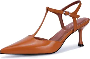 Kitten Heels for Women Pointed Closed Toe Pumps Ankle Strap Wedding Prom Stiletto Sandals Dress Shoes