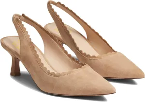 LEHOOR Women Kitten Heel Slingback Pumps Shoes Pointed Closed Toe Elastic Ankle Strap Suede Dress Sandals 2.5" Heels Classic Office Work Pump Dressy Elegant Wedding Evening Shoes Comfort 4-11 M US