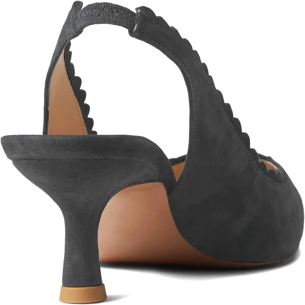 LEHOOR Women Kitten Heel Slingback Pumps Shoes Pointed Closed Toe Elastic Ankle Strap Suede Dress Sandals 2.5" Heels Classic Office Work Pump Dressy Elegant Wedding Evening Shoes Comfort 4-11 M US