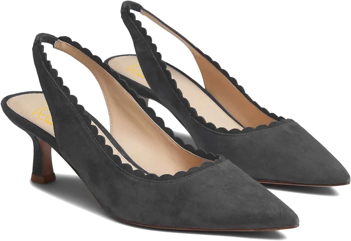 LEHOOR Women Kitten Heel Slingback Pumps Shoes Pointed Closed Toe Elastic Ankle Strap Suede Dress Sandals 2.5" Heels Classic Office Work Pump Dressy Elegant Wedding Evening Shoes Comfort 4-11 M US