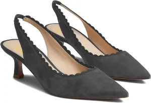 LEHOOR Women Kitten Heel Slingback Pumps Shoes Pointed Closed Toe Elastic Ankle Strap Suede Dress Sandals 2.5" Heels Classic Office Work Pump Dressy Elegant Wedding Evening Shoes Comfort 4-11 M US