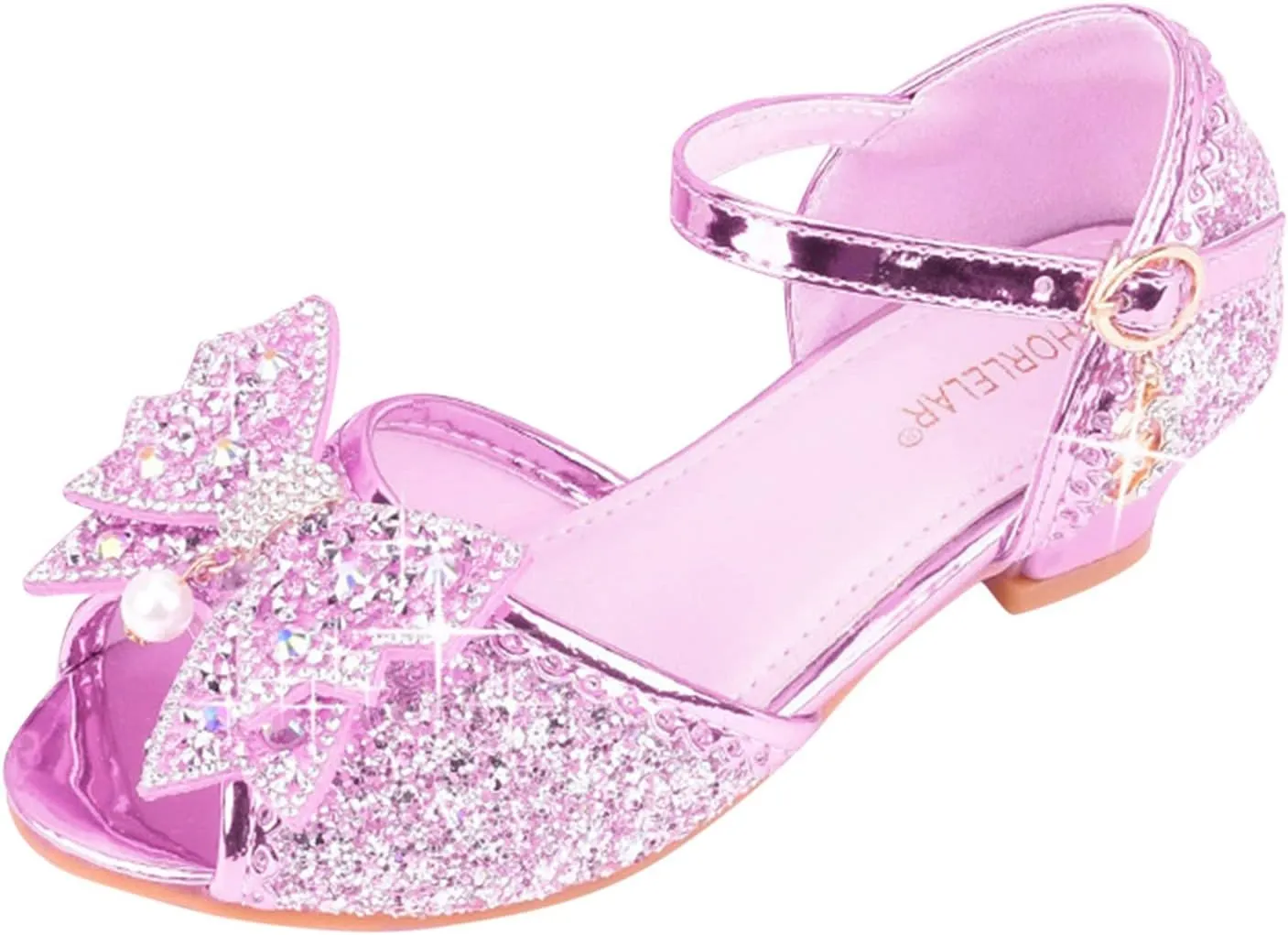 Little Girls Dress Pumps Glitter Sequins Princess Low Heels Princess Dress Shoes Party Dance Shoes Rhinestone Sandals