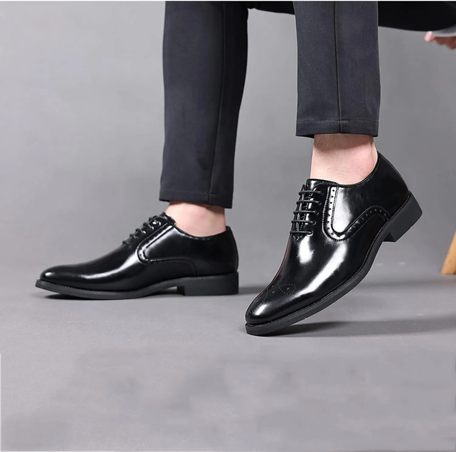 Men's Brogues Classic Dress Shoes Wingtip Business Shoes Modern Formal Derbys Lace-ups Office Wedding Oxford Shoes