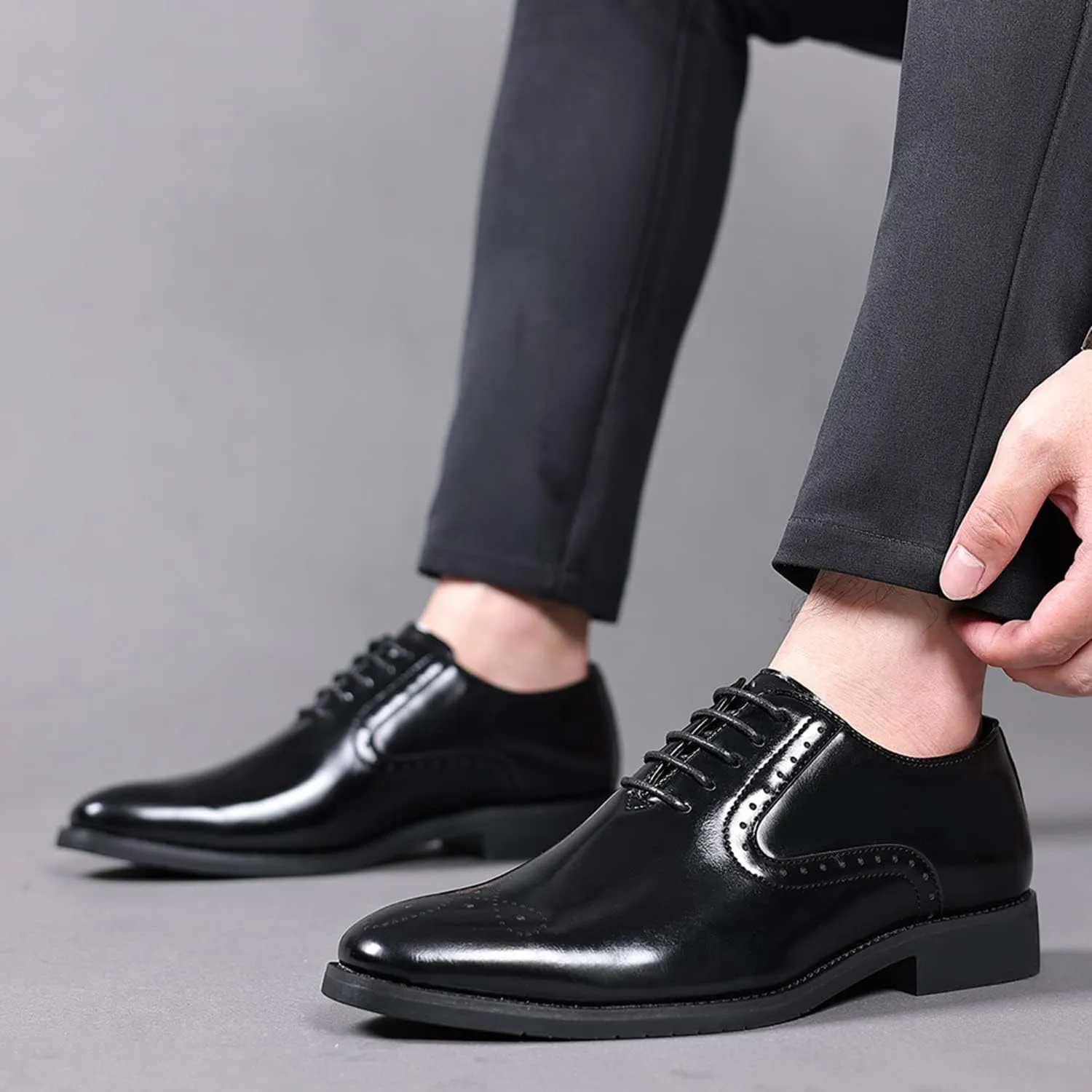 Men's Brogues Classic Dress Shoes Wingtip Business Shoes Modern Formal Derbys Lace-ups Office Wedding Oxford Shoes