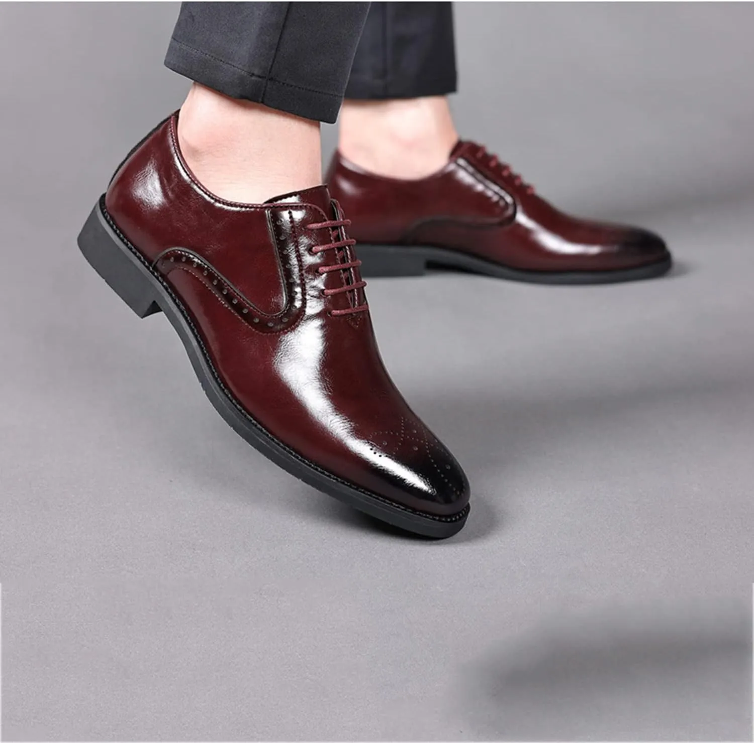 Men's Brogues Classic Dress Shoes Wingtip Business Shoes Modern Formal Derbys Lace-ups Office Wedding Oxford Shoes