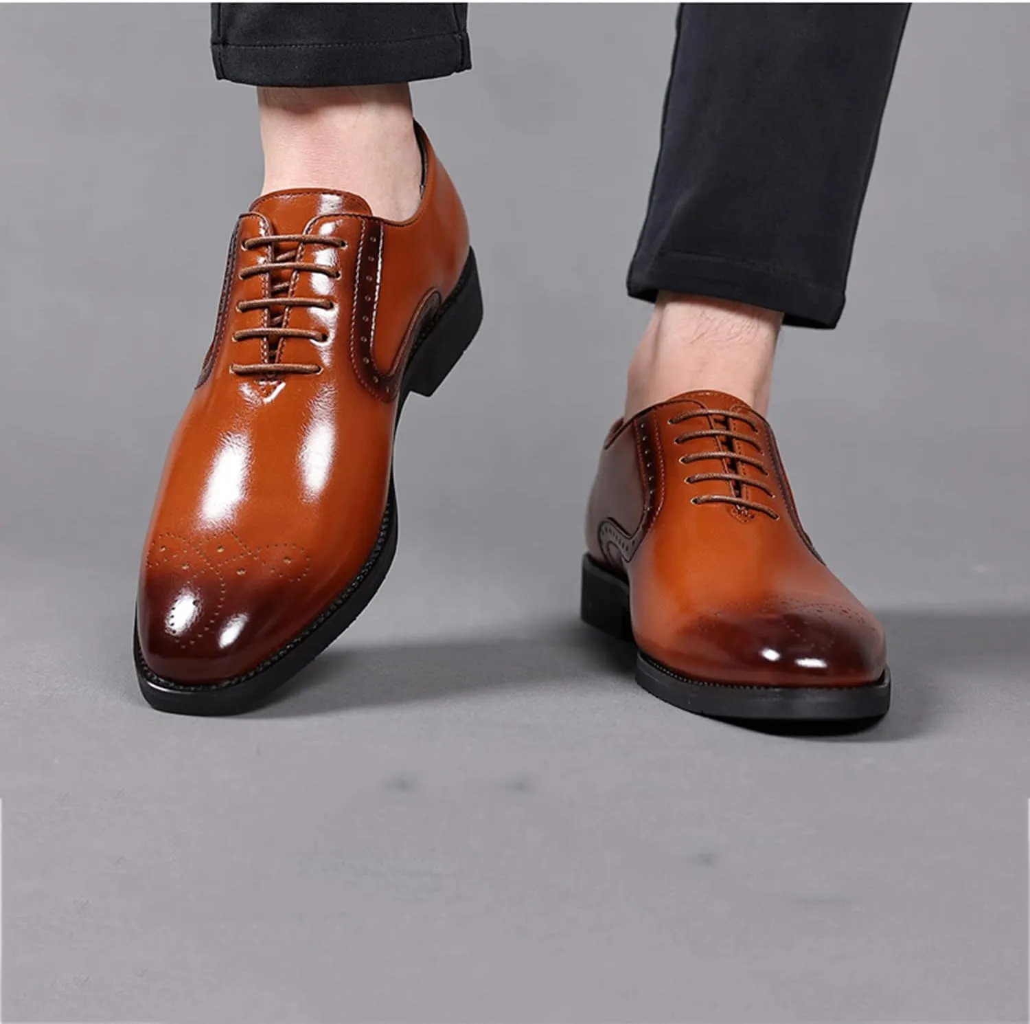 Men's Brogues Classic Dress Shoes Wingtip Business Shoes Modern Formal Derbys Lace-ups Office Wedding Oxford Shoes