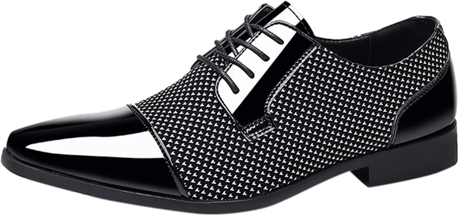 Mens Business Casual Slip On Shoes Classical Style Leather Shoes for Men Slip On PU Leather Low Rubber Sole Block Heel Work Men's Dress Shoes Loafers Leather