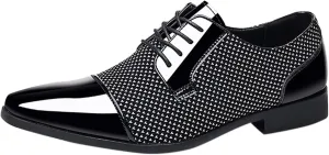 Mens Business Casual Slip On Shoes Classical Style Leather Shoes for Men Slip On PU Leather Low Rubber Sole Block Heel Work Men's Dress Shoes Loafers Leather