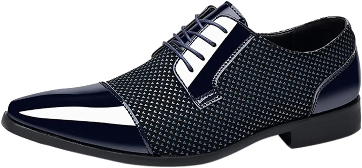Mens Business Casual Slip On Shoes Classical Style Leather Shoes for Men Slip On PU Leather Low Rubber Sole Block Heel Work Men's Dress Shoes Loafers Leather