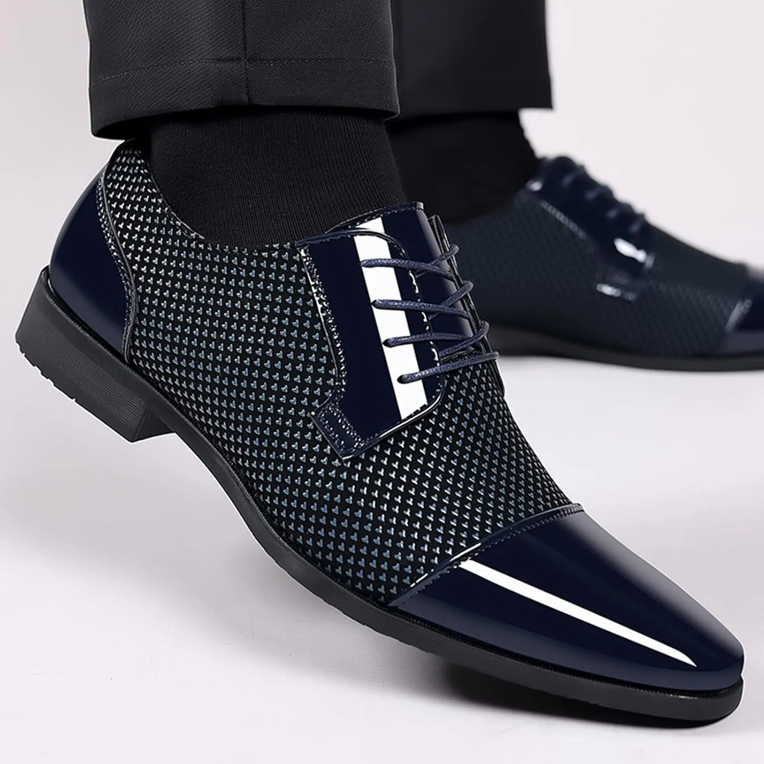Mens Business Casual Slip On Shoes Classical Style Leather Shoes for Men Slip On PU Leather Low Rubber Sole Block Heel Work Men's Dress Shoes Loafers Leather
