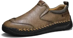 Mens Casual Leather Lightweight Loafers Outdoor Sole Walking Comfortable Soft Driving Shoes