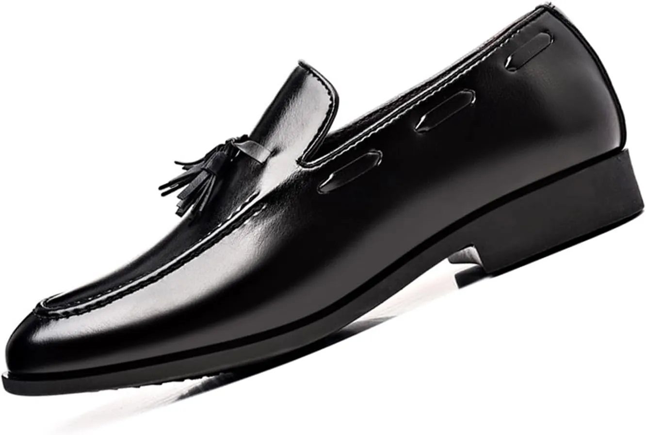 Men's Dress Loafers Oxfords Shoes Comfy Moccasin Slip-On Driving Flats Formal Business Shoes with Tassels
