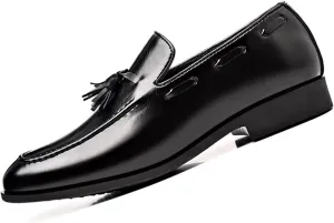 Men's Dress Loafers Oxfords Shoes Comfy Moccasin Slip-On Driving Flats Formal Business Shoes with Tassels