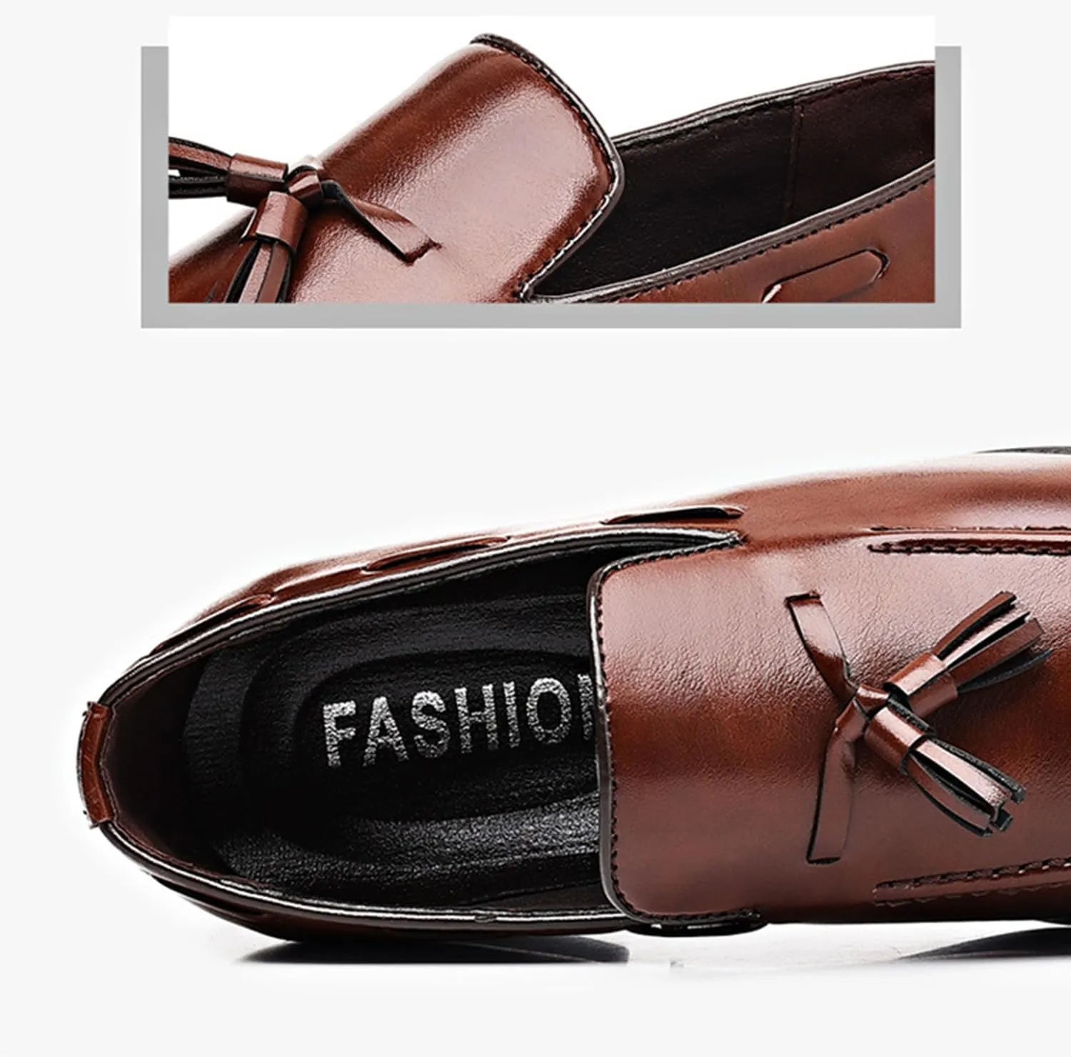 Men's Dress Loafers Oxfords Shoes Comfy Moccasin Slip-On Driving Flats Formal Business Shoes with Tassels