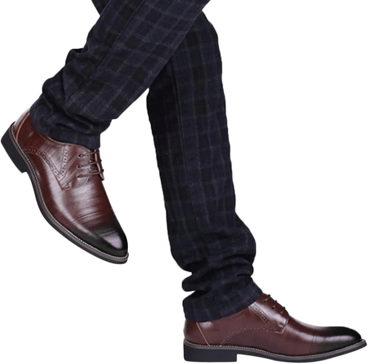 Men's Dress Shoe Slip On Classical Style Shoes for Men Slip On PU Leather Low Rubber Sole Block Heel Work Men's Italian Dress Shoes
